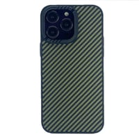 Nettech Apple iPhone 14 Pro Uyumlu Metal Kamera Çerçeveli Magsafe Karbon Fiber Arka Koruma Kılıf (Yeşil) NT101993