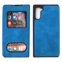 Nettech Samsung Galaxy Note 10 Uyumlu Pencereli Kapaklı Kılıf (Mavi) NT84505