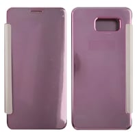 Nettech Samsung Galaxy A710 A7 2016 Uyumlu Pencereli Kapaklı Kılıf (Pembe) VR2262