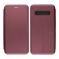 Nettech Samsung Galaxy S10 Uyumlu Lüx Seri Kapaklı Kılıf (Mürdüm) VR18114