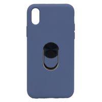 Nettech Apple iPhone XS Max Uyumlu Leather Ring Nano Arka Koruma Kılıf (Lacivert) NT82955