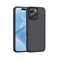 Apple iPhone 16 Pro Max Kılıf Magsafe Şarj Özellikli Karbon Fiber Tasarımlı Zore Elnino Kapak  Siyah