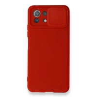 Nettech Xiaomi Mi 11 Lite Uyumlu Kızaklı Kamera Korumalı Arka Koruma Kılıf (Kırmızı) NT87188
