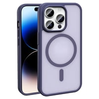 Apple iPhone 14 Pro Max Kılıf Magsafe Şarj Özellikli Mat Arka Yüzey Zore Sio Kapak  Derin Mor