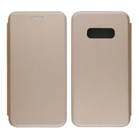 Nettech Samsung Galaxy S10E Uyumlu Lüx Seri Kapaklı Kılıf (Rose Gold) VR18208