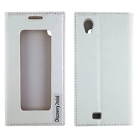 Nettech General Mobile Discovery 2 Mini Uyumlu Pencereli Kapaklı Kılıf (Beyaz) VR8292