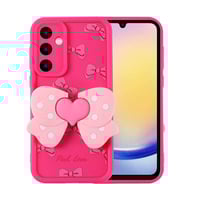 Galaxy A25 Kılıf Kamera Korumalı Figür Tasarımlı Zore Kapya Kapak  Pembe Koyu