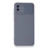 Nettech Samsung Galaxy A02 Uyumlu Kızaklı Kamera Korumalı Arka Koruma Kılıf (Gri) NT87134