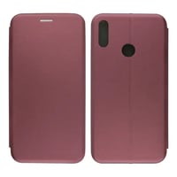 Nettech Huawei Y7 2019 Uyumlu Lüx Seri Kapaklı Kılıf (Mürdüm) VR18255