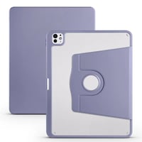 Apple iPad Pro 13 2024 Kılıf Zore Termik Kalem Bölmeli Dönebilen Standlı Kılıf  Lavendery Gray