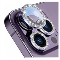 Nettech Apple iPhone 14 Pro Max Uyumlu Diamond Taşlı Model Kamera Cam Koruyucu (Mor) NT97516