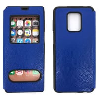 Nettech Xiaomi Redmi Note 9s Uyumlu Pencereli Kapaklı Kılıf (Mavi) NT84473