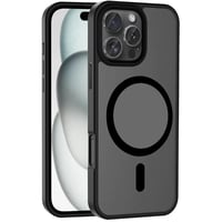 Apple iPhone 16 Pro Max Kılıf Magsafe Şarj Özellikli Mat Arka Yüzey Zore Sio Kapak  Siyah