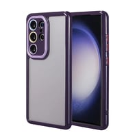 Galaxy S23 Ultra Kılıf Kamera Korumalı Renkli Kenar ve Çerçeve Tasarımlı Zore Vitamin Kapak  Derin Mor