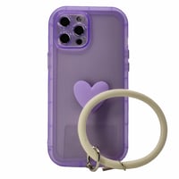 Nettech Apple iPhone 12 Pro Max Uyumlu Halka Bilekli Şeffaf Seri Arka Koruma Kılıf (Mor) NT97215