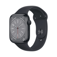 Apple Watch Series 8  Alüminyum  45mm  GPS  Gece yarısı