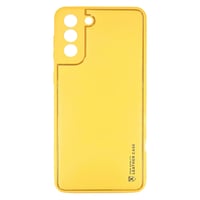 Nettech Samsung Galaxy S21 Plus Uyumlu Coco Leather Seri Arka Koruma Kılıf (Sarı) NT87831