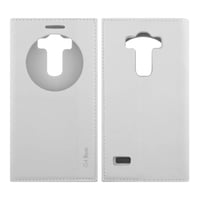 Nettech LG G4 Beat Uyumlu Pencereli Kapaklı Kılıf (Beyaz) VR7193