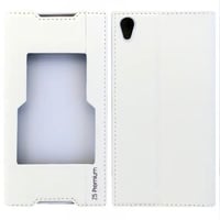 Nettech Sony Xperia Z5 Premium Uyumlu Kapaklı Kılıf Kapaklı Kılıf (Beyaz) VR4981