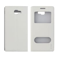 Nettech Samsung Galaxy G570 J5 Prime Uyumlu Pencereli Kapaklı Kılıf (Beyaz) VR1114