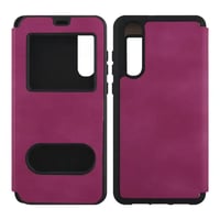 Nettech Huawei P30 Uyumlu Pencereli Kapaklı Kılıf (Mor) VR15429