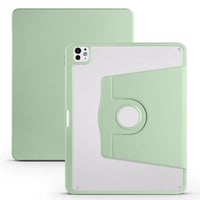 Apple iPad Pro 13 2024 Kılıf Zore Termik Kalem Bölmeli Dönebilen Standlı Kılıf  Açık Yeşil