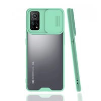 Nettech Xiaomi Mi 10T Uyumlu Platin Kamera Kızaklı Arka Koruma Kılıf (Su Yeşili) NT86846