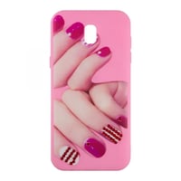 Nettech Samsung Galaxy J530 J5 Pro Uyumlu Desenli Seri Arka Koruma Kılıf (Pembe) VR9938