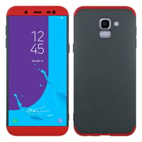 Nettech Samsung Galaxy J600 J6 Uyumlu Ön Arka Koruma Arka Koruma Kılıf (Kırmızı) VR11024