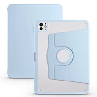 Apple iPad Pro 11 2024 Kılıf Zore Termik Kalem Bölmeli Dönebilen Standlı Kılıf Mavi