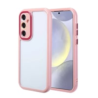 Galaxy S24 Kılıf Kamera Korumalı Renkli Kenar ve Çerçeve Tasarımlı Zore Vitamin Kapak  Mürdüm