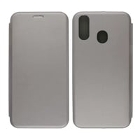 Nettech Samsung Galaxy A20 Uyumlu Lüx Seri Kapaklı Kılıf (Gri) VR18164