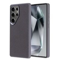 Galaxy S25 Ultra Kılıf Magsafe Şarj Özellikli Karbon Fiber Görünümlü Zore Troy Kapak Gri