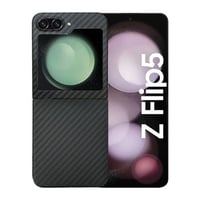 Nettech Samsung Galaxy Z Flip 5 Uyumlu NTN018 Kevlar Carbon Arka Koruma Kılıf (Siyah) NT106458