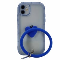 Nettech Apple iPhone 11 Uyumlu Halka Bilekli Şeffaf Seri Arka Koruma Kılıf (Mavi) NT97194