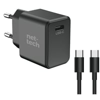 Nettech NTHCH04 PD GaNPrime 30W TypeC To TypeC Şarj Aleti (Siyah) NTHCH04