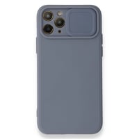 Nettech Apple iPhone 12 Pro Uyumlu Kızaklı Kamera Korumalı Arka Koruma Kılıf (Gri) NT86076