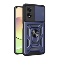 Oppo A38 Kılıf Magnetik Standlı Kamera Korumalı Zore Sürgülü Vega Kapak  Mavi