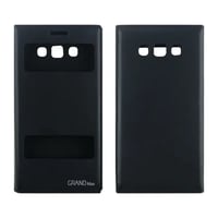 Nettech Samsung Galaxy G720 Grand Max Uyumlu Pencereli Kapaklı Kılıf (Siyah) VR7802