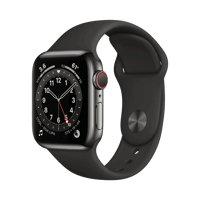 Apple Watch Series 6  Paslanmaz Çelik  40mm  Cellular  Gece yarısı
