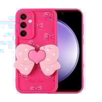 Galaxy S23 FE Kılıf Kamera Korumalı Figür Tasarımlı Zore Kapya Kapak Pembe Koyu