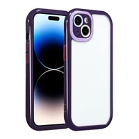 Apple iPhone 14 Kılıf Kamera Korumalı Renkli Kenar ve Çerçeve Tasarımlı Zore Vitamin Kapak  Derin Mor