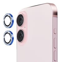 Nettech Apple iPhone 16 Uyumlu Diamond Taşlı Model Kamera Cam Koruyucu (Mavi) NT111287