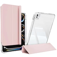 ​​​Apple iPad Pro 11 2024 Kılıf Magnetik Ayrılabilen Airbagli Zore Sliding Tablet Kılıfı  Pembe Açık