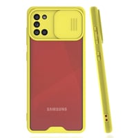 Nettech Samsung Galaxy A31 Uyumlu Platin Kamera Kızaklı Arka Koruma Kılıf (Sarı) NT86675