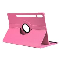 Nettech Samsung Galaxy Tab S9 Plus Uyumlu 3 Kameralı Döner Standlı Kapaklı Kılıf (Pembe) NT110681