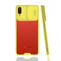 Nettech Samsung Galaxy A02 Uyumlu Platin Kamera Kızaklı Arka Koruma Kılıf (Sarı) NT86732