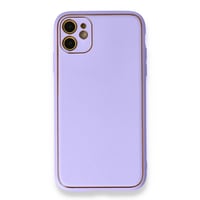 Nettech Apple iPhone 12 Uyumlu Coco Leather Seri Arka Koruma Kılıf (Lila) NT87801