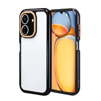 Xiaomi Poco C65 Kılıf Kamera Korumalı Renkli Kenar ve Çerçeve Tasarımlı Zore Vitamin Kapak  Siyah