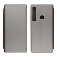 Nettech Samsung Galaxy A9 2018 Uyumlu Lüx Seri Kapaklı Kılıf (Gri) VR18216